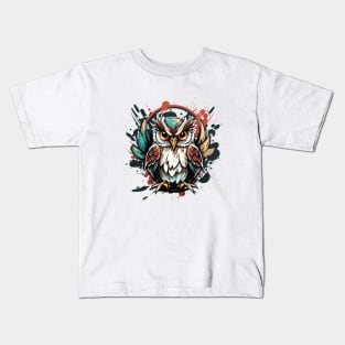 Graffiti Paint Owl Bird Creative Kids T-Shirt